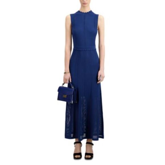 The Kooples Blue Open Knit Maxi Dress size Medium NWT - Picture 6 of 6